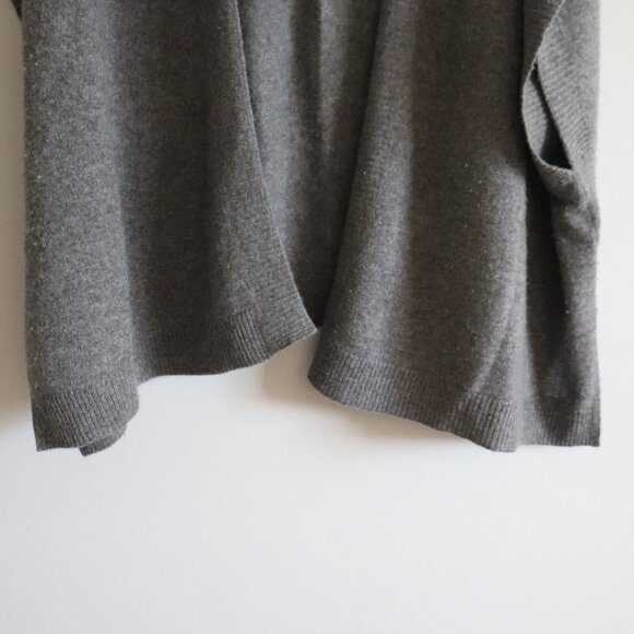 Halogen Womens Grey One Size Ruana 100% Cashmere Open Front Kimono Knit Cardigan - Picture 8 of 11